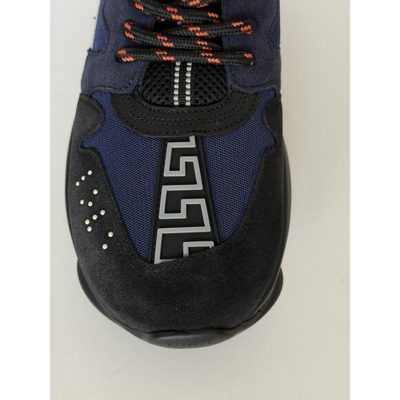 Versace Chain Reaction Chunky Sneakers Black/Blue 12 US (45 Eu) 1021575 IT NIB